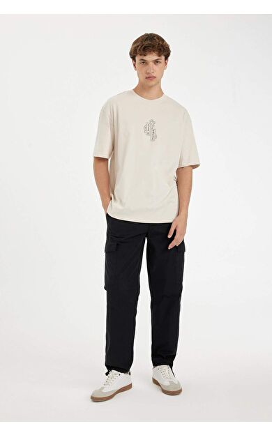 DeFacto Wide Leg Kargo Cepli Paraşüt Pantolon C9156AX24AUBK81