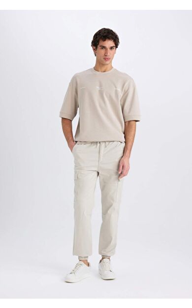 DeFacto Regular Gabardin Jogger Pantolon Kargo Cepli Beli Paçası Lastikli C9163AX25SPBG766