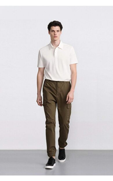 DeFacto Regular Gabardin Jogger Pantolon Kargo Cepli Beli Paçası Lastikli C9163AX25SPKH361