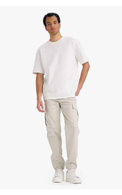 DeFacto Regular Jogger Kargo Cepli Gabardin Pantolon