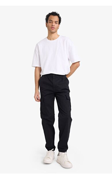 DeFacto Regular Jogger Kargo Cepli Gabardin Pantolon