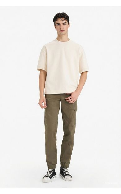 DeFacto Regular Jogger Kargo Cepli Gabardin Pantolon