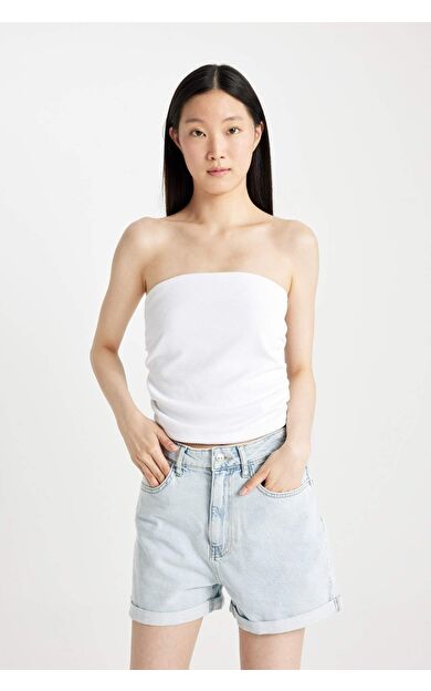 DeFacto Slim Fit Straplez Fitilli Kaşkorse Bluz