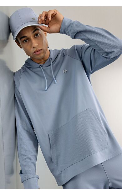 DeFacto DeFactoFit Standart Fit Kapüşonlu Sporcu Sweatshirt C9171AX24AUBE808