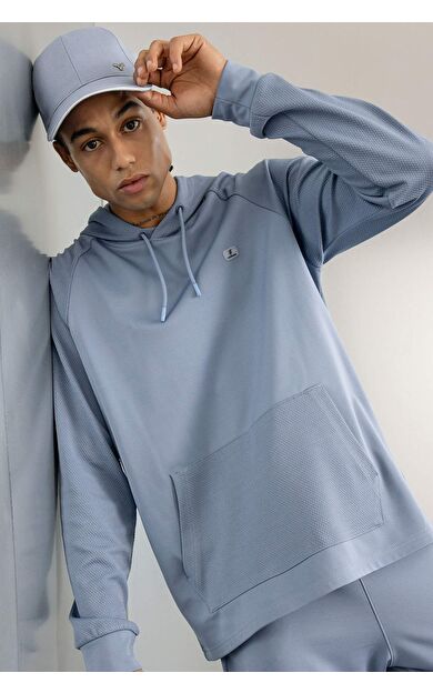 DeFacto DeFactoFit Standart Fit Kapüşonlu Sporcu Sweatshirt C9171AX24AUBE808