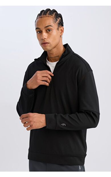 DeFacto DeFactoFit Standart Fit Dik Yaka Sporcu Sweatshirt C9172AX24AUBK81