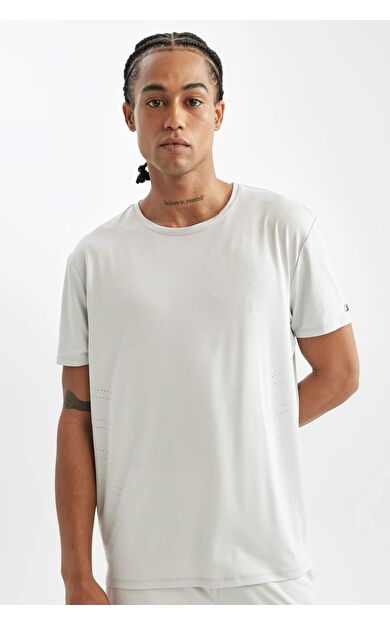 DeFactoFit Standart Fit Bisiklet Yaka Kısa Kollu Sporcu Tişört C9175AX24AUGR493