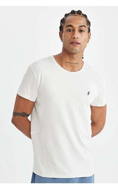 DeFactoFit Slim Fit Bisiklet Yaka Kısa Kollu Sporcu Tişört C9183AX24AUGR493