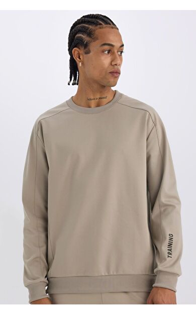 DeFacto DeFactoFit Standart Fit Bisiklet Yaka Pike Sweatshirt