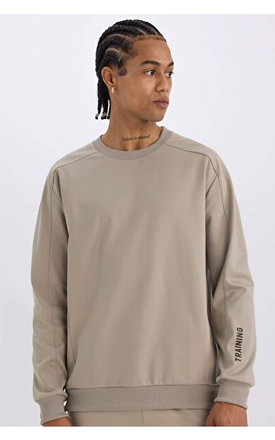 DeFactoFit Standart Fit Bisiklet Yaka Pike Sweatshirt