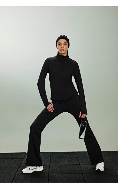 Flare Fit Beli Saran İspanyol Paça Standart Boy Sporcu Pantolon