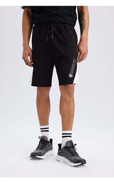 DeFacto DeFactoFit NBA Brooklyn Nets Beli Bağcıklı Cepli Kısa Paça Şort