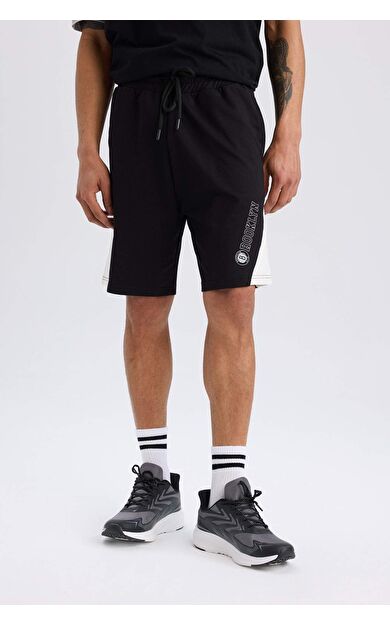 DeFactoFit NBA Brooklyn Nets Beli Bağcıklı Cepli Kısa Paça Şort