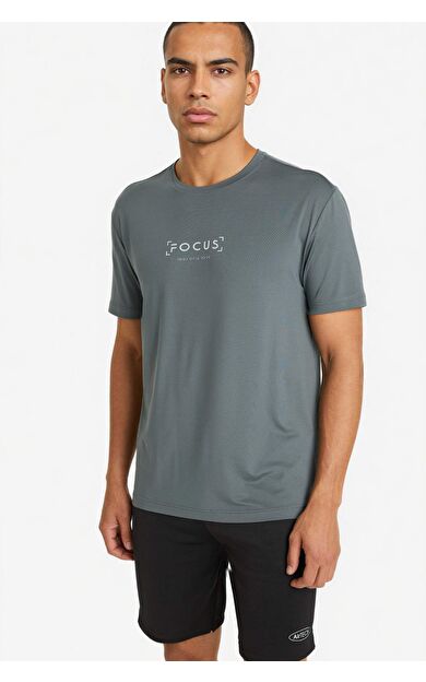 Standart Fıt Bisiklet Yaka Baskılı Kısa Kollu Tişört