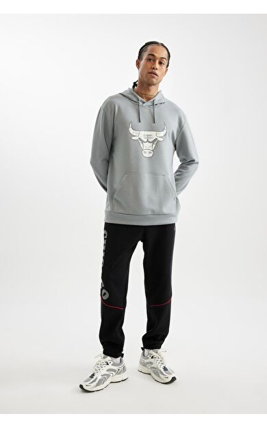 DeFacto DeFactoFit NBA Chicago Bulls Standart Fit Cepli Düz Paça Jogger Eşofman Altı