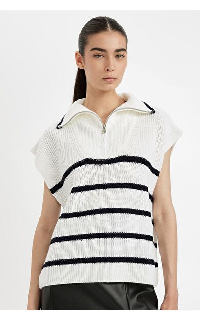 DeFacto DeFactoFit Regular Fit Yarım Fermuarlı Selanik Kumaş Süveter