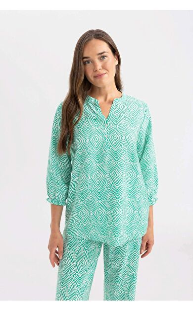 DeFactoFit Regular Fit Apaş Yaka Uzun Kollu Gömlek