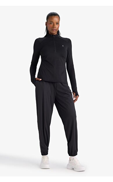 DeFacto DeFactoFit Standart Fit Paçası Fermuarlı Jogger Premium Sporcu Pantolon C9415AX25AUBK81