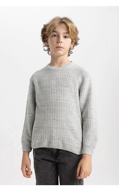 DeFacto DeFactoFit Erkek Çocuk Bisiklet Yaka Triko Kazak C9468A824AUGR210
