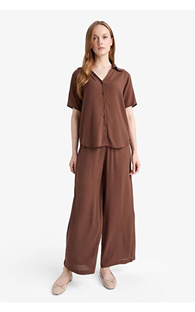 Culotte Geniş Paça Krinkıl Viskon Kapri