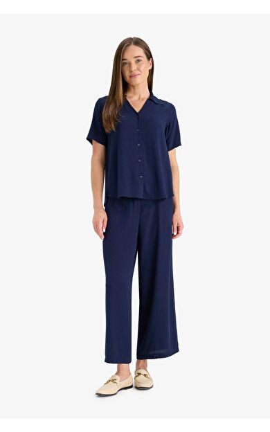 Culotte Geniş Paça Krinkıl Viskon Kapri