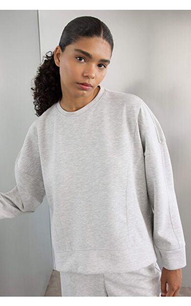 DeFacto DeFactoFit Bisiklet Yaka Skuba Dalgıç Kumaş Sporcu Sweatshirt