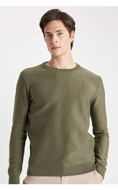 DeFactoFit Standart Fit Bisiklet Yaka Kazak C9618AX24AUKH381