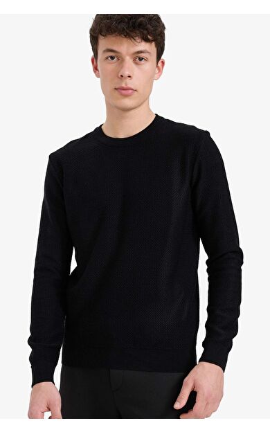 DeFacto Standart Fit Bisiklet Yaka Triko Kazak C9618AX25AUBK27