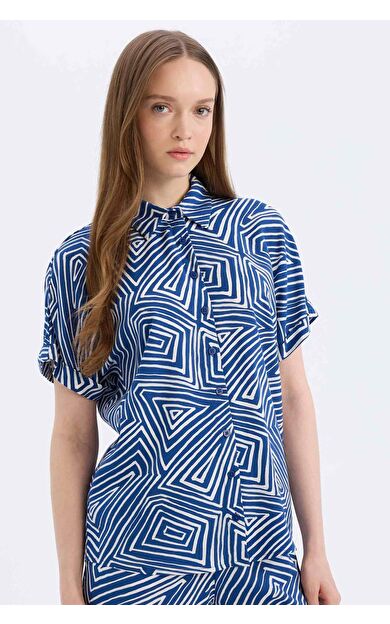 DeFacto Regular Fit Gömlek Yaka Kısa Kollu Gömlek C9621AX25SPBE331