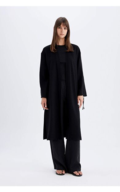 DeFacto DeFactoFit Relax Fit Degrade Hakim Yaka Uzun Kollu Kimono