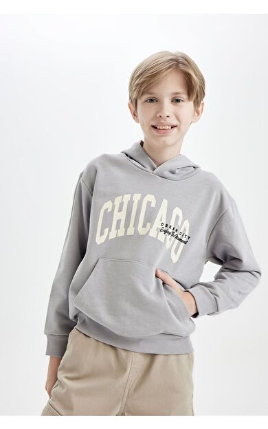 DeFacto Erkek Çocuk Regular Fit Kapüşonlu Sweatshirt C9798A824WNGR247
