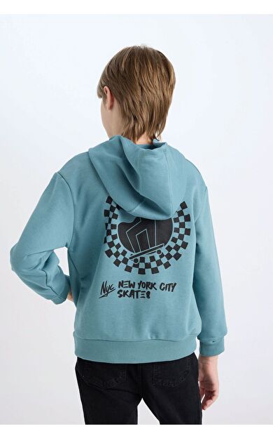 DeFacto Erkek Çocuk Kapüşonlu Sırt Baskılı Sweatshirt C9799A824WNBE528