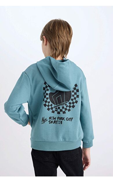 DeFacto Erkek Çocuk Kapüşonlu Sırt Baskılı Sweatshirt C9799A824WNBE528