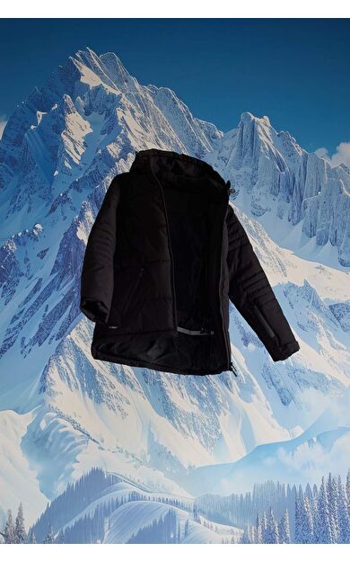 DeFacto DeFactoFit Su İtici Regular Fit Kapüşonlu Fermuarlı Su Geçirmez Mont