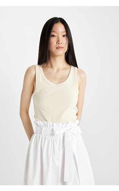 DeFacto Slim Fit Dar Kesim U Yaka Ribana Atlet C9826AXNSBG130