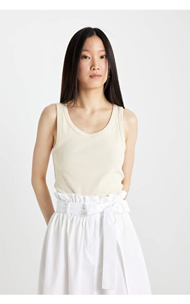 DeFacto Slim Fit Dar Kesim U Yaka Ribana Atlet C9826AXNSBG130