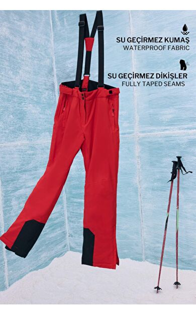 Regular Fit Fermuarlı Su Geçirmez Kayak Pantolonu