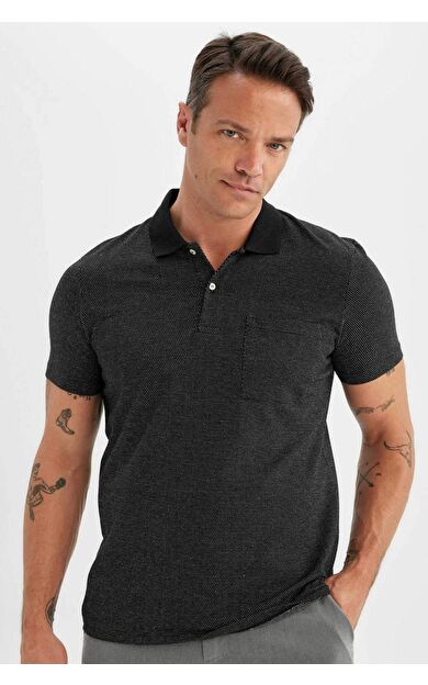 DeFacto DeFactoFit Slim Fit Kısa Kollu Polo Tişört D0031AX24SMBK81