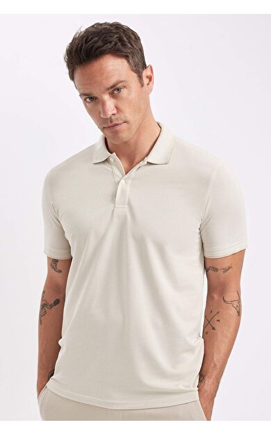 DeFacto Slim Fit Kıvrılmaz Polo Yaka Kol Bantlı Pamuklu Tişört D0033AXNSBG779