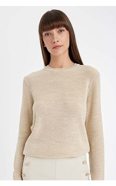 DeFacto Regular Fit Bisiklet Yaka Simli Kumaş Tunik