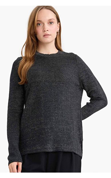 Simli Kumaş Triko Kazak