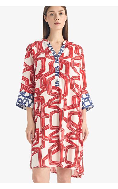 DeFacto Regular Fit Desenli Plaj Elbisesi-Fall in Love D0452AX25SMRD63