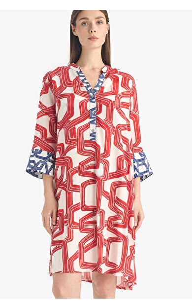 Regular Fit Desenli Plaj Elbisesi-Fall in Love D0452AX25SMRD63