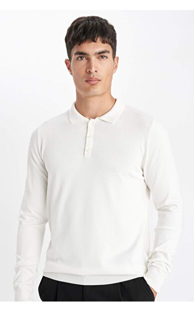 DeFacto Standart Fit Polo Yaka Kazak D0454AX24AUER140