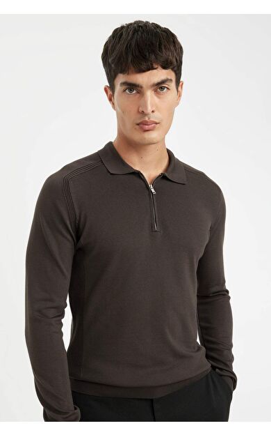 DeFacto Standart Fit Polo Yaka Kazak D0621AX24AUBN497