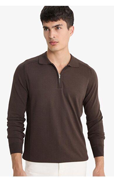 DeFacto Standart Fit Polo Yaka Triko Kazak D0621AX25AUBN497