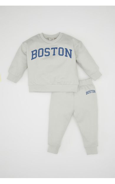 DeFacto Erkek Bebek Baskılı Sweatshirt Eşofman Altı 2'li Takım