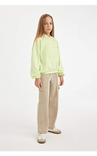 DeFacto Kız Çocuk Wide Leg Kargo Pantolon