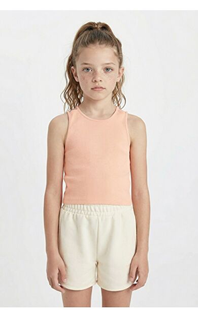 DeFacto DeFactoFit Kız Çocuk Bisiklet Yaka Basic Atlet D0877A824HSOG189