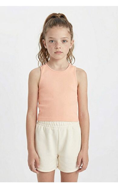 DeFacto DeFactoFit Kız Çocuk Bisiklet Yaka Basic Atlet D0877A824HSOG189